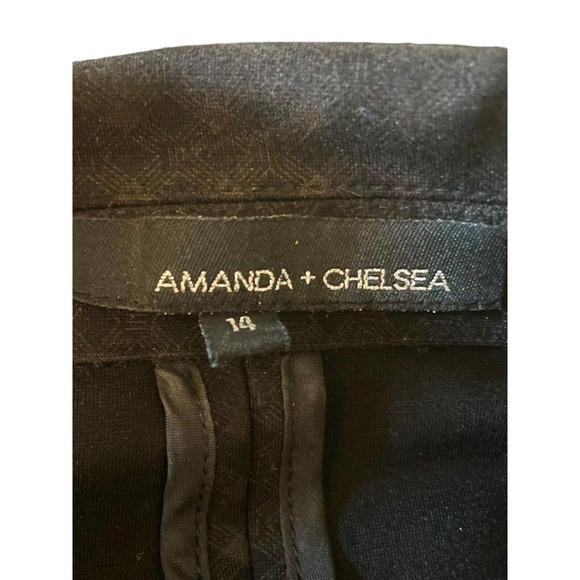Amanda + Chelsea Black and Brown Blazer Basketweave Size 14 - Picture 9 of 9